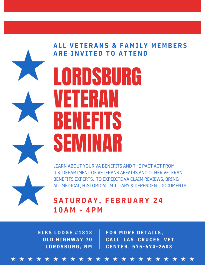 Lordsburg Veteran Benefits Seminar Flyer